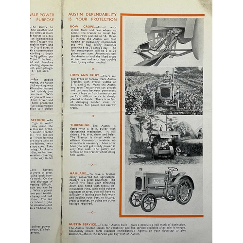 392 - The Austen Motor Company Three scarce advertisements 'The Austin Tractor Owners Handbook,' original ... 