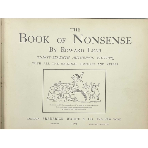 418 - Edward Lear illustrations Six works THE BOOK OF NONSENSE By Edward Lear (1903) Orig dec green cloth.... 