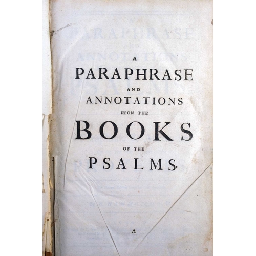 421 - H. Hammond A Paraphrase and Annotations Upon the BOOKS of the PSALMS Second edition, Corrected & Ame... 