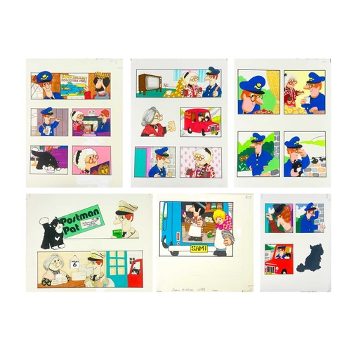 432 - (Postman Pat) Original artwork by Joan Hickson Thirty-one original artworks, primarily gouache on ca... 