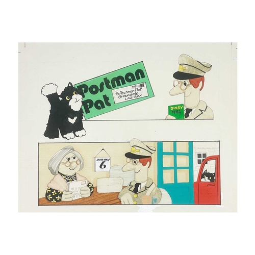 432 - (Postman Pat) Original artwork by Joan Hickson Thirty-one original artworks, primarily gouache on ca... 