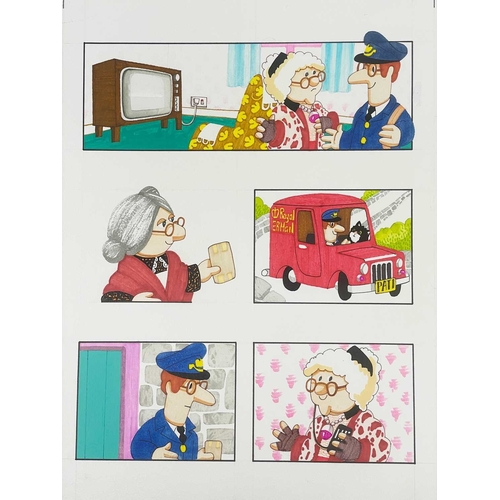 432 - (Postman Pat) Original artwork by Joan Hickson Thirty-one original artworks, primarily gouache on ca... 