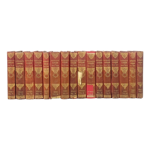 445 - The Naturalists Library Thirty three volumes Including examples of Birds (14), Fishes (6), Animals (... 