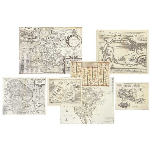 455 - A collection of 17th and 18th century copper engraved maps Nineteen Robert Morden. 'Cumberland,' unc... 