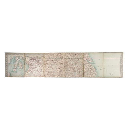 459 - The Autocar folding map of England and Wales Bridges Patent Mounting Linen-backed sectional map feat... 