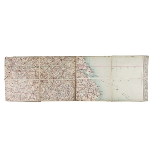 459 - The Autocar folding map of England and Wales Bridges Patent Mounting Linen-backed sectional map feat... 