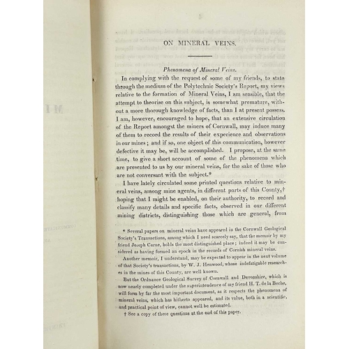 46 - (Presentation Copy) Robert Were Fox Observations on Mineral Veins MS 'from the author' to the title ... 