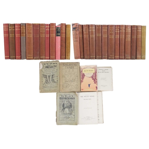 466 - Rudyard Kipling Twenty three volumes in a uniform red cloth, classic tooled device to front boards, ... 