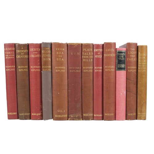 466 - Rudyard Kipling Twenty three volumes in a uniform red cloth, classic tooled device to front boards, ... 