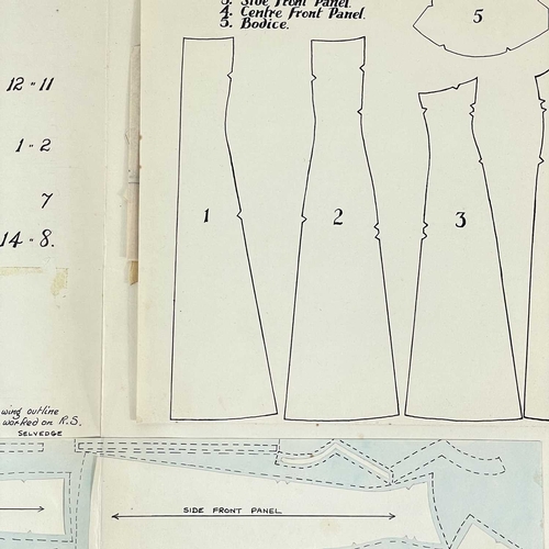 467 - Mrs E. E. Munro Advanced Needlework Course Eight card folios, hand drawn coloured garments to front ... 