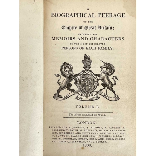 468 - (Heraldry and Peerage) Five works 'A biographical Peerage of the Empire of Great Britain: In Which A... 