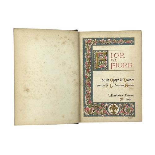 469 - BARBERA, G (Ed) Fior Da Fiore Dalle Opere Di Dante Green cloth boards with gilt lettering to front, ... 