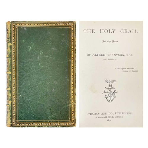 504 - (Binding) Alfred Tennyson The Holy Grail And Other Poems Full greed morocco, compartmentalized spine... 