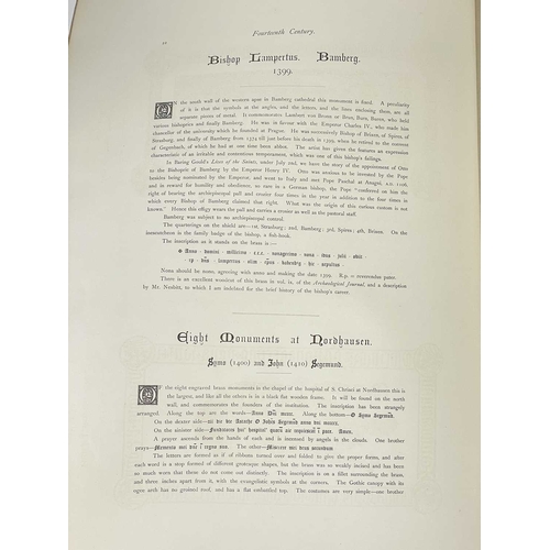 514 - The Rev. W. F. Creeny A Book of Fac-Similes of Monumental Brasses on the Continent of Europe, With B... 