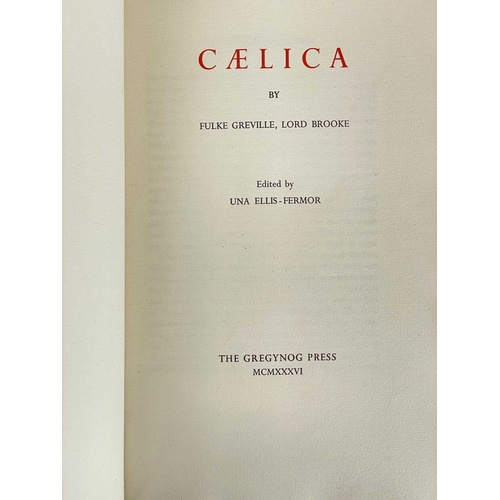 53 - Greynog Press Fulke Greville, Lord Brooke and Una Ellis-Fermor (ed). 'Caelica' Limited edition, No.1... 