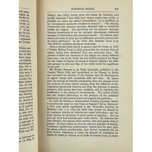 54A - Charles Darwin Origin of the Species by Means of Natural Selection Sixth edition, Original green clo... 