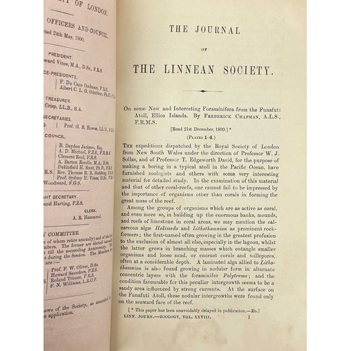 69 - (Funafuti and the Gilbert Islands) Two scarce natural history reports Frederick Chapman. 'On some Ne... 