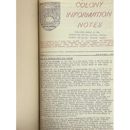 78 - (Kiribati and Tuvalu Islands; Or, Gilbert and Ellis Islands) Colony Information Notes 1968, 1969 and... 