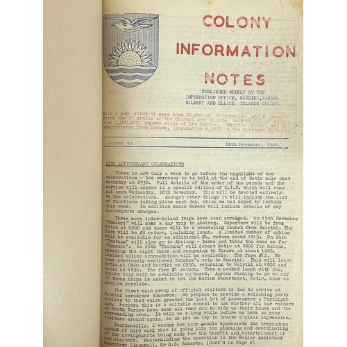 78 - (Kiribati and Tuvalu Islands; Or, Gilbert and Ellis Islands) Colony Information Notes 1968, 1969 and... 