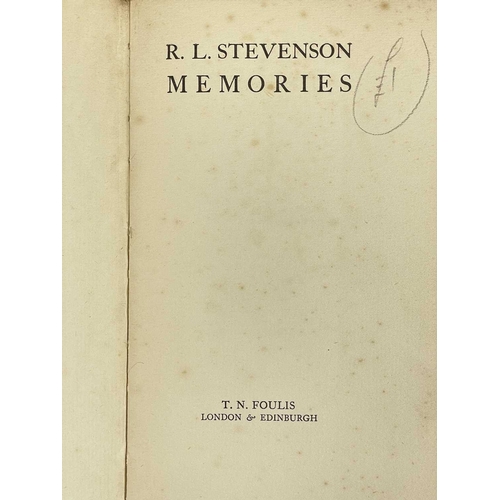 95 - Robert Louis and Mrs M. I. Stevenson Twelve works R. L. Stevenson. '....Memoirs,' first edition, col... 