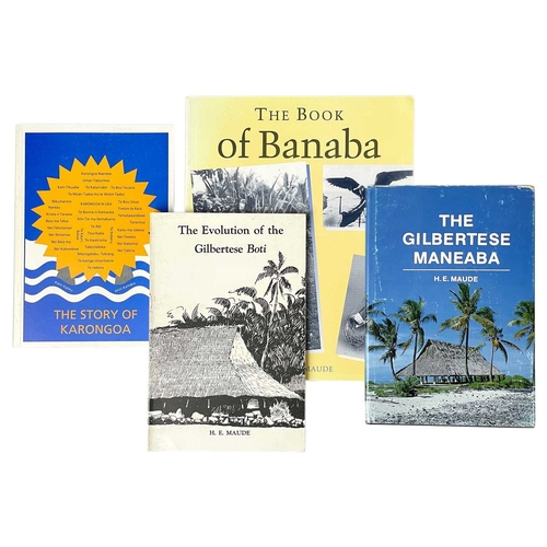 98 - Henry Evans Maude (1906–2006) Four works 'The Gilbertese Maneaba,' first edition, full faux textured... 