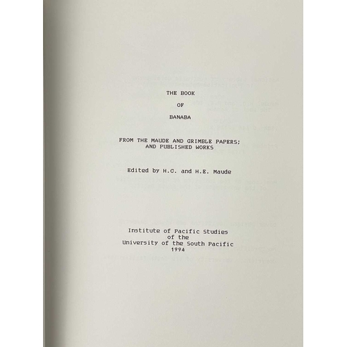 98 - Henry Evans Maude (1906–2006) Four works 'The Gilbertese Maneaba,' first edition, full faux textured... 