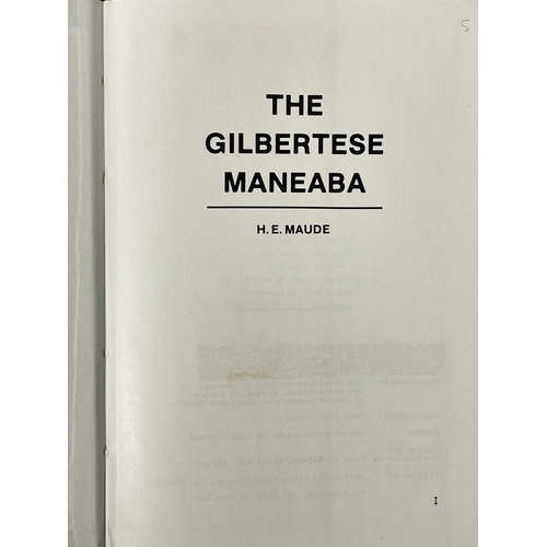 98 - Henry Evans Maude (1906–2006) Four works 'The Gilbertese Maneaba,' first edition, full faux textured... 