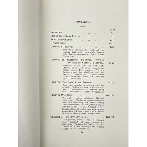 99 - Te Rangi Hiroa The Material Culture of the Cook Islands (Aitutaki) First edition, original decorativ... 