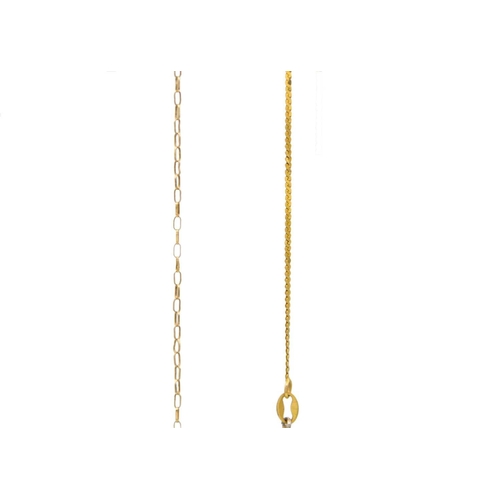 130 - A selection of 9k gold items. Including a herringbone chain, 16