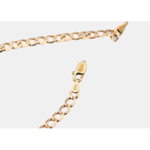 63 - A 9k gold curb link bracelet. Stamped 375, length 7.5