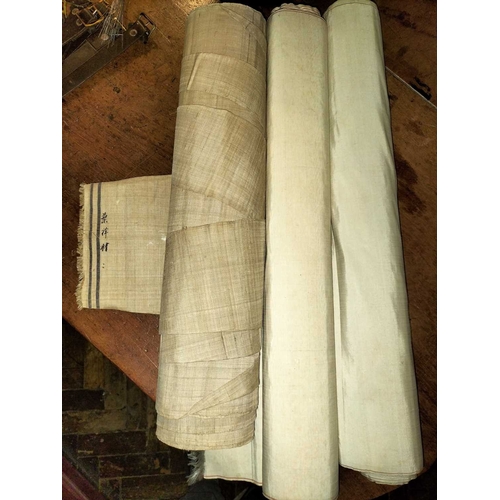 10 - ± The Misses Barwick Chinese silk Two rolls and a third roll of Chinese fabric scroll silk approxima... 