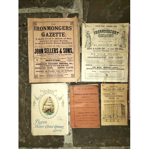 157 - ± Clemence's Ironmongers Shop Ephemera A collection of interesting catalogues price lists etc 10 ite... 