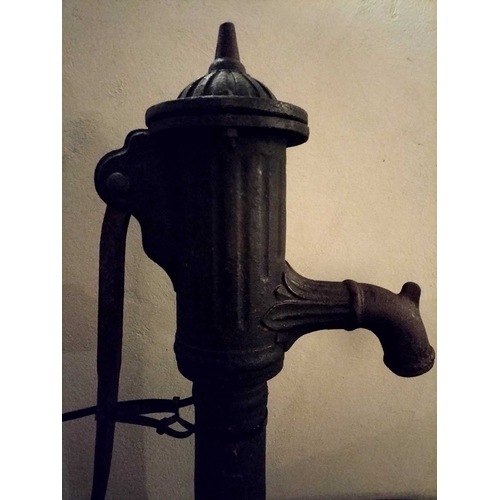 163 - ± Clemence's Ironmongers Cast Iron water pump A cast iron floor standing water pump 135cm high toget... 