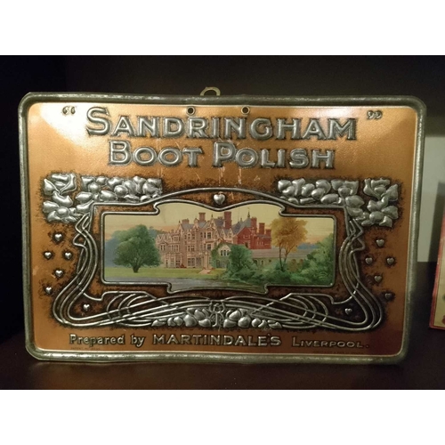 168 - ± Public Benefit Boot Company Advertising A rare Edwardian pressed tin ‘Sandringham Boot Polish’ adv... 