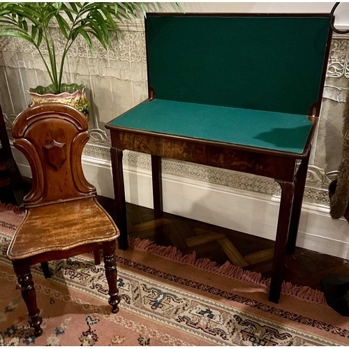 217 - ± Furrier & Plumassier Furnishings A cheval mirror a Chippendale-style card table, a hall chair and ... 