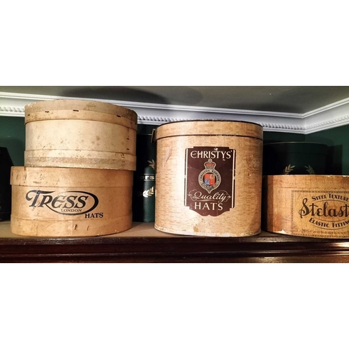 234 - ± Lewis & Bull Military Tailors Hat boxes A group of seven card hat boxes largest 33cm high