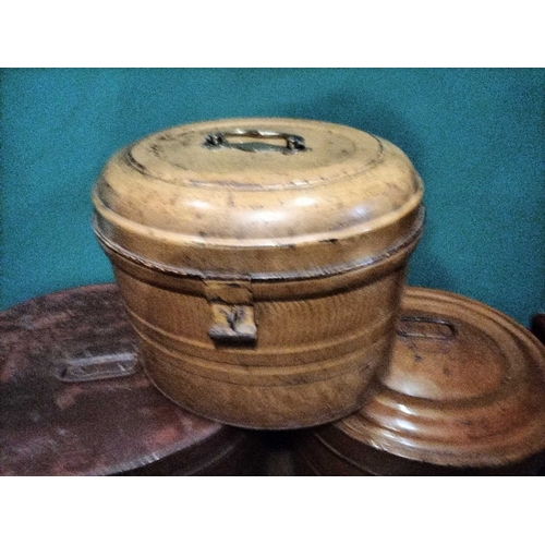 238 - ± Lewis & Bull Military Tailors Militaria A group of six painted and metal hat boxes largest 27cm hi... 