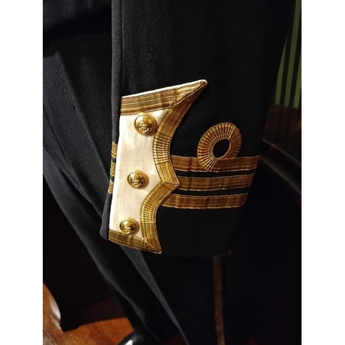 239 - ± Lewis & Bull Military Tailors Nay officers uniform A Navy Commander full dress uniform with epaule... 