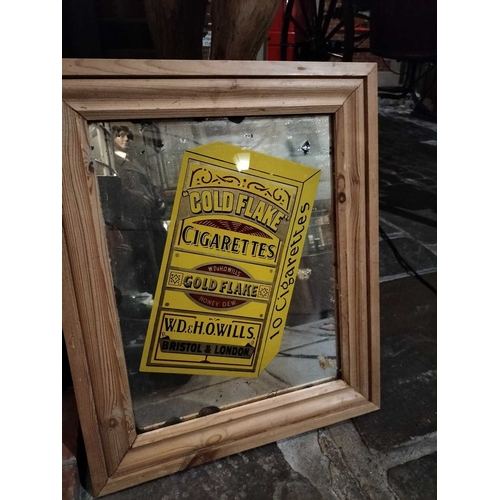 270 - ± M King Tobacconist Wills Gold flake advertising mirror A Wills Gold Flake advertising mirror in a ... 