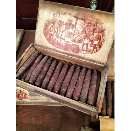 280 - ± M King Tobacconist Cigars and a Belar advertising tin sign Cigars and boxes including Ivanhoe,El T... 