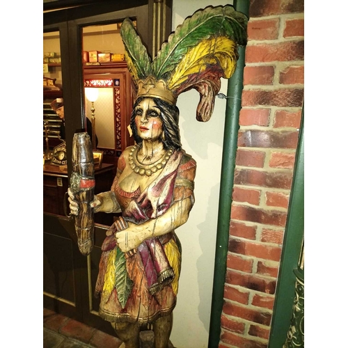 288 - ± M King Tobacconist Tobacconist shop Indian figure Tobacconist shop Indian figure; A highly decorat... 