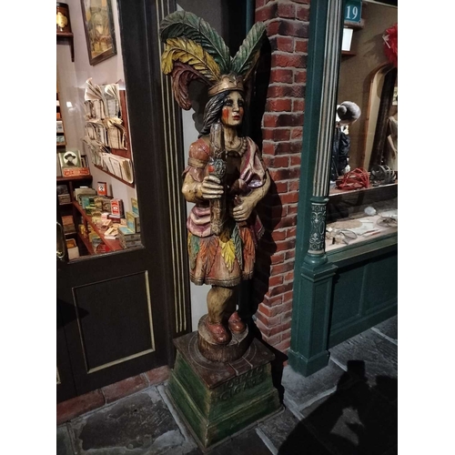 288 - ± M King Tobacconist Tobacconist shop Indian figure Tobacconist shop Indian figure; A highly decorat... 