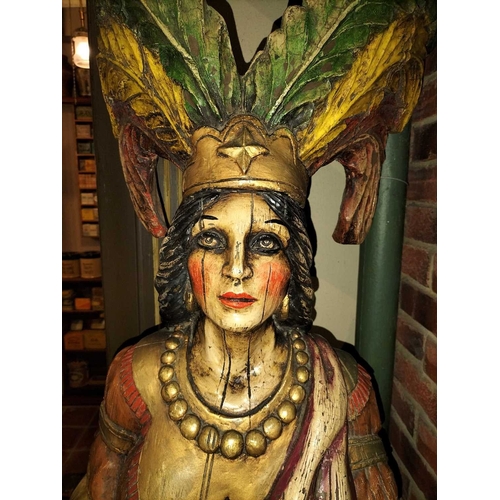 288 - ± M King Tobacconist Tobacconist shop Indian figure Tobacconist shop Indian figure; A highly decorat... 