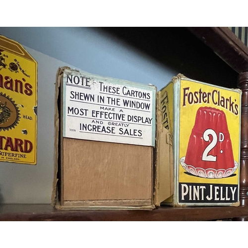 314 - ± Birch, Birch & Co Grocers Advertising tins and boxes Including Foster Clark’s Jellies cardboard ad... 