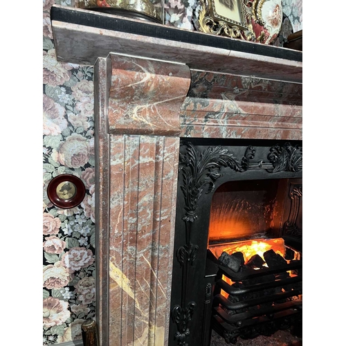 42 - ± Mr Burns' House Drawing Room Architecture Fireplace A Victorian pink veined marble fire surround W... 