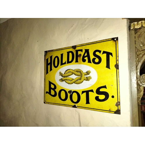 69 - ± Public Benefit Boot Company Holdfast Boots enamel sign 