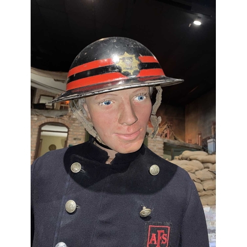 1002 - ± Britain in the Blitz Auxiliary Fire Service Figure in Period Uniform AFS Auxiliary Fire Serviceman... 