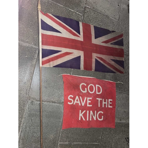 1004 - ± Britain in the Blitz God Save The King Banner & Union Flag A WWII printed cotton 