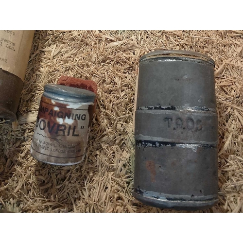 1017 - ± Bovril 1930’s and 1940’s Bovril ration tins 1930’s and 1940’s Bovril ration tins. Not all empty - ... 