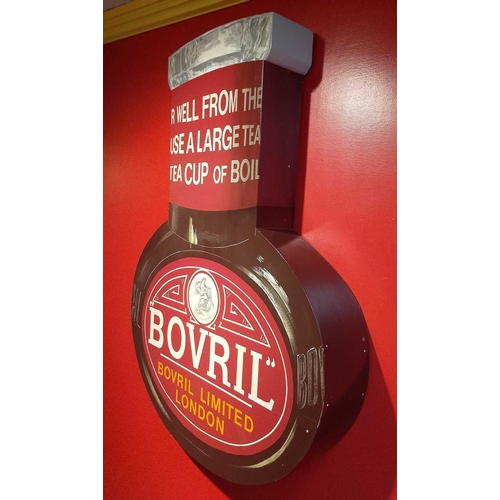 1021 - ± Bovril A wall relief Bovril advertising bottle relief 107x81x15cm. - This lot will be subject to a... 